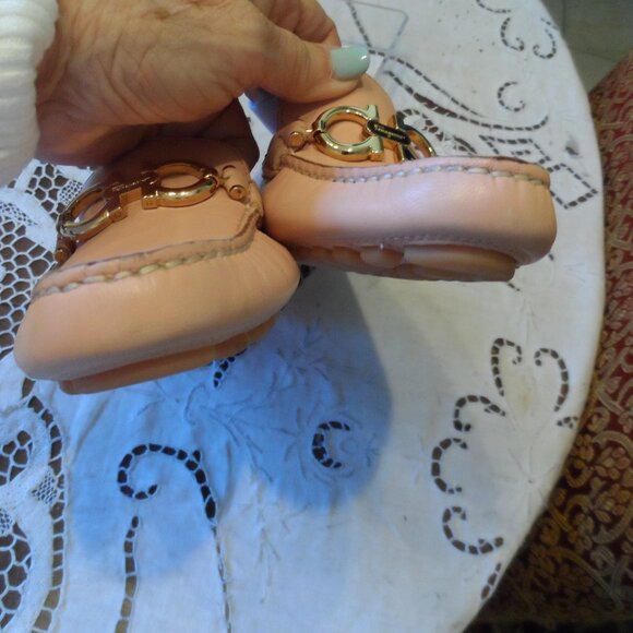 New Salvatore Ferrangamo Pink Calf Leather Gamcini Driver Loafer Size 9AA - Picture 6 of 16